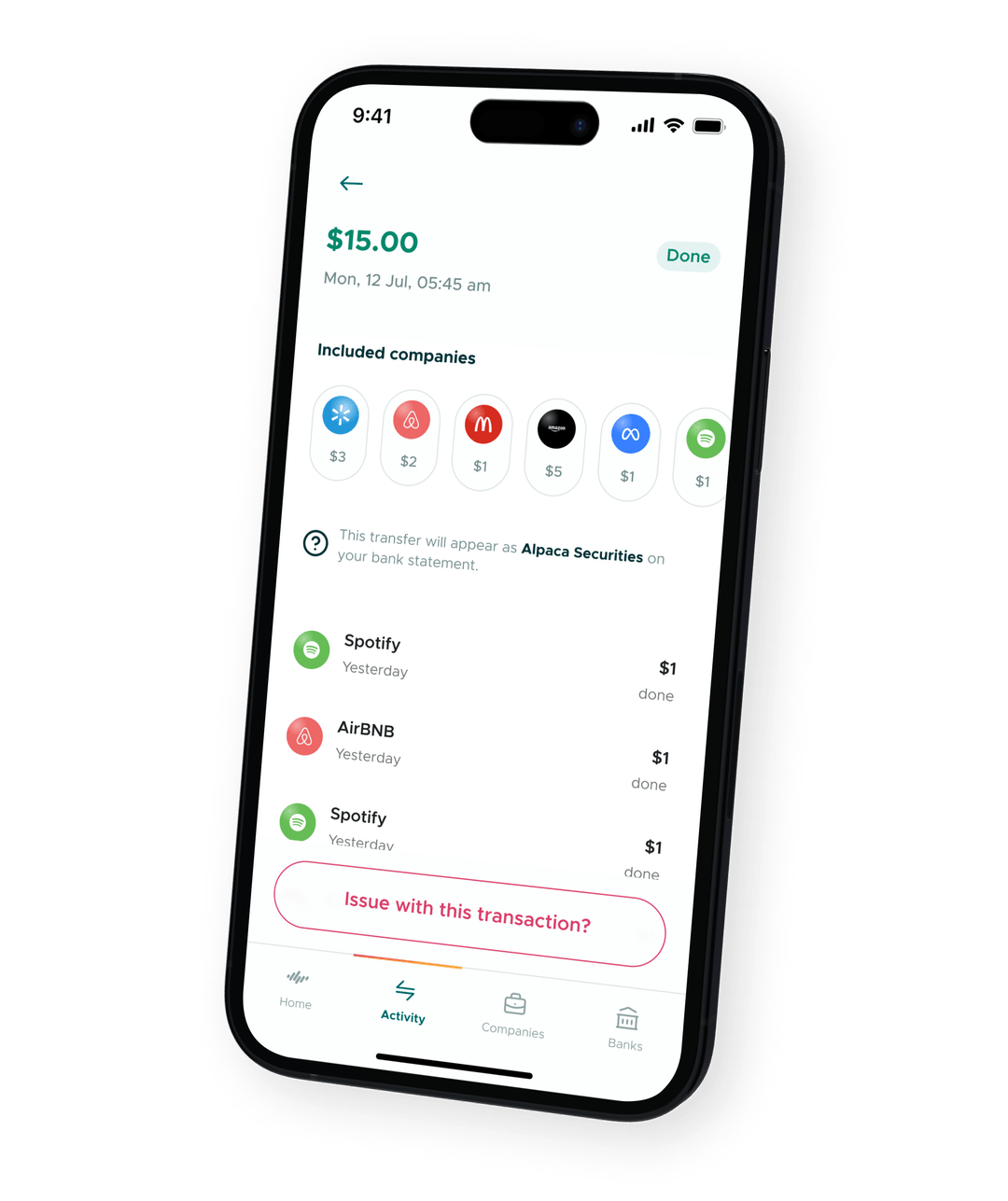 Grifin app showing Adaptive Investing settings and portfolio growth